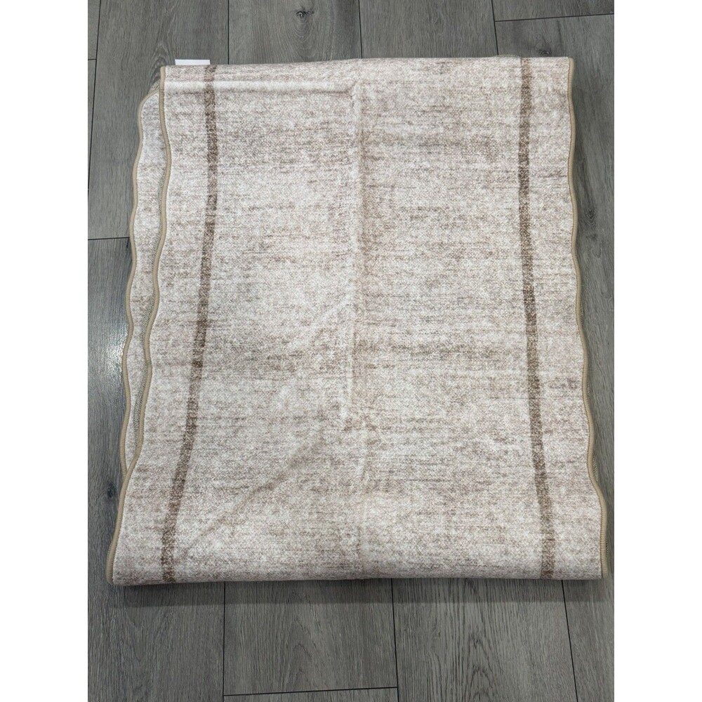 GARVEE 2x10 Ft Washable Runner Rug Non Slip Hallway Kitchen Beige New